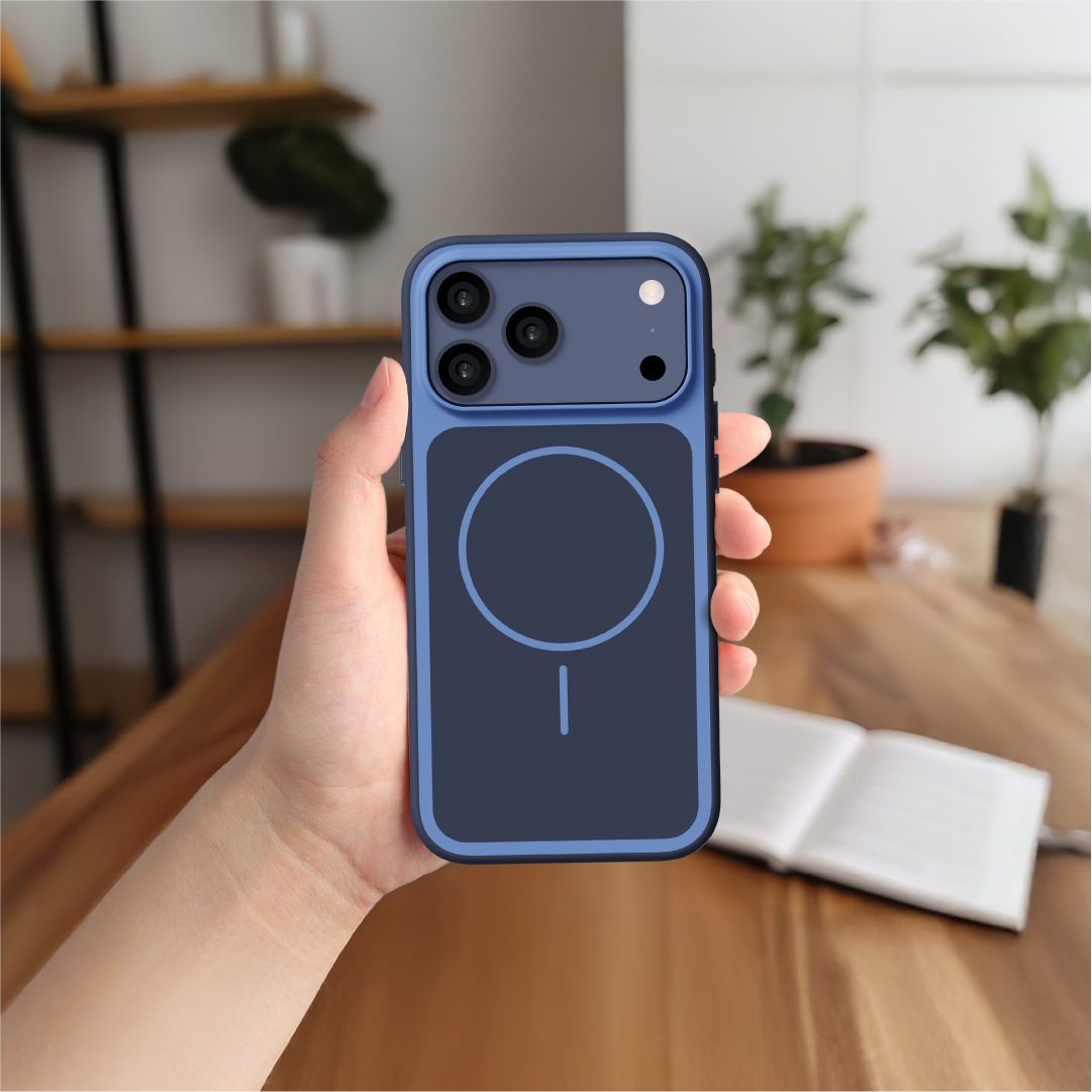 LZEL Regular Magsafe Ring Pattern Case For IPhone  17 Pro Max | Dark Blue