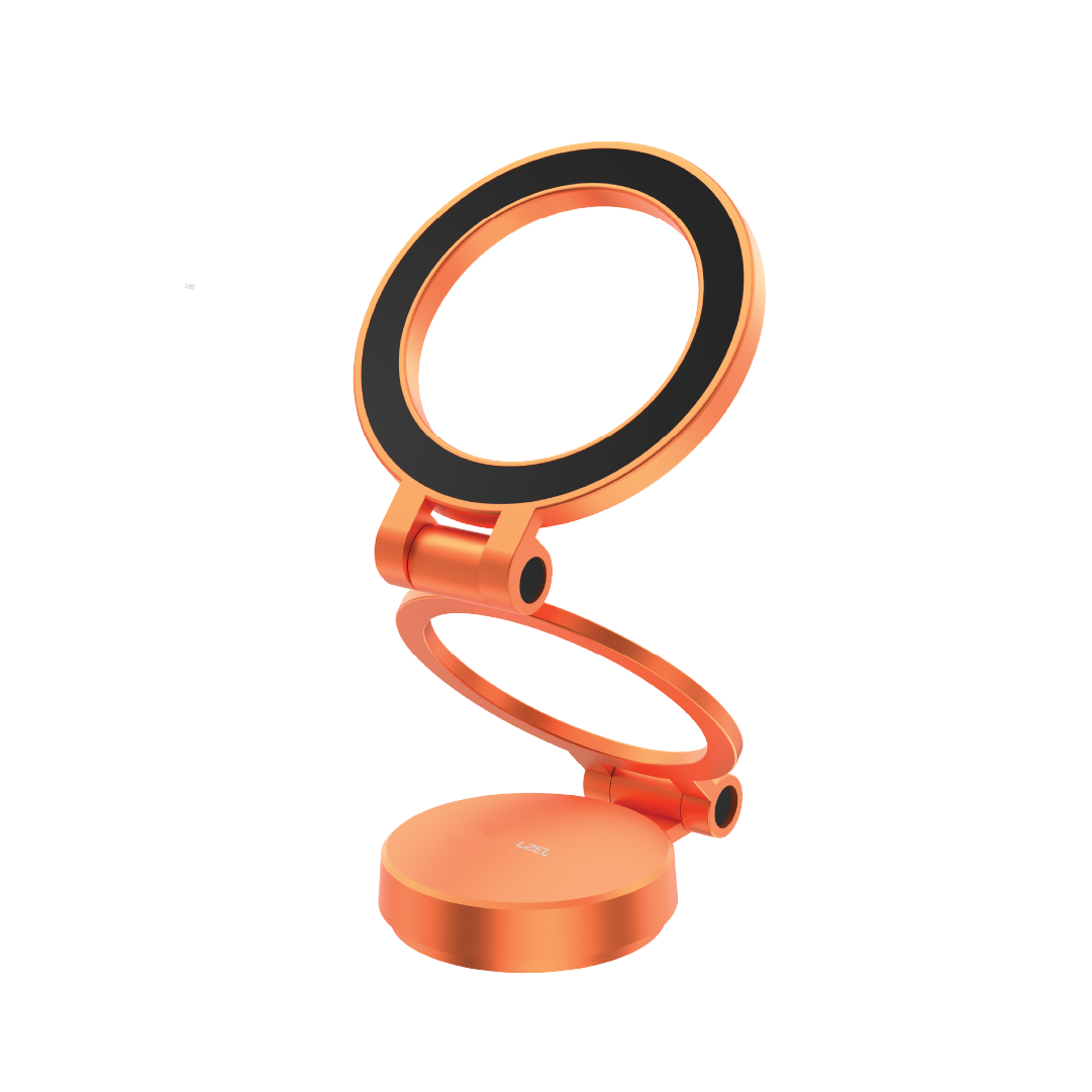 LZEL 360° Magnetic Suction Phone Holder Three-Axis Adjustable Angle | Robust Magnetic Grip | Orange