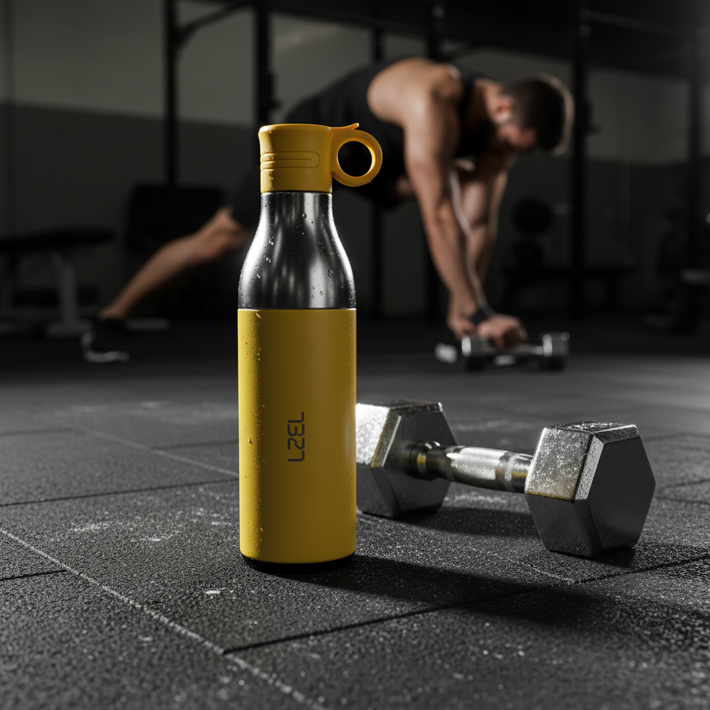 LZEL Natura Elva Vacuum Bottle Dual 400 mL + 400 mL | Yellow Aluminum