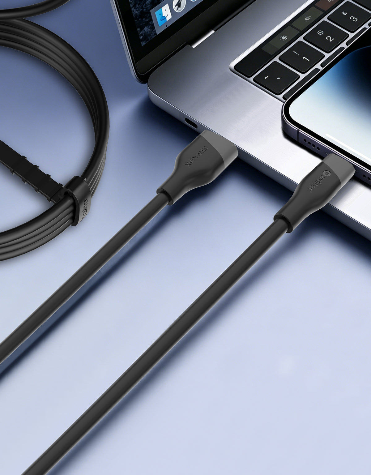 aslitec SILICORECHARGE 65W Fast Charging & Data Cable – USB-A to USB-C