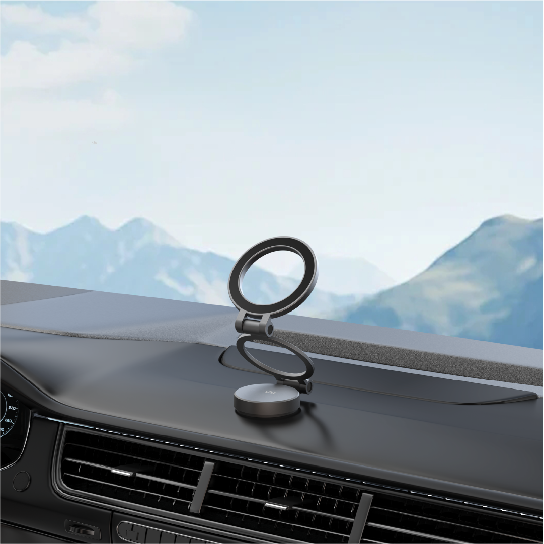 LZEL 360° Magnetic Suction Phone Holder Three-Axis Adjustable Angle | Robust Magnetic Grip | Black
