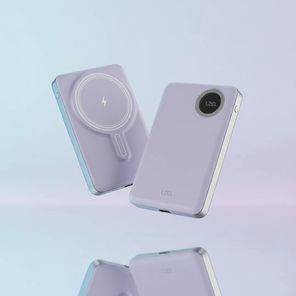 Novus MagPower  بطارية شحن متنقلة محمولة من ليزل PD بسعة 10,000 مللي أمبير بقوة 20 واط متوافق مع  MagSafe مع كيبل USB-C  | بنفسجي