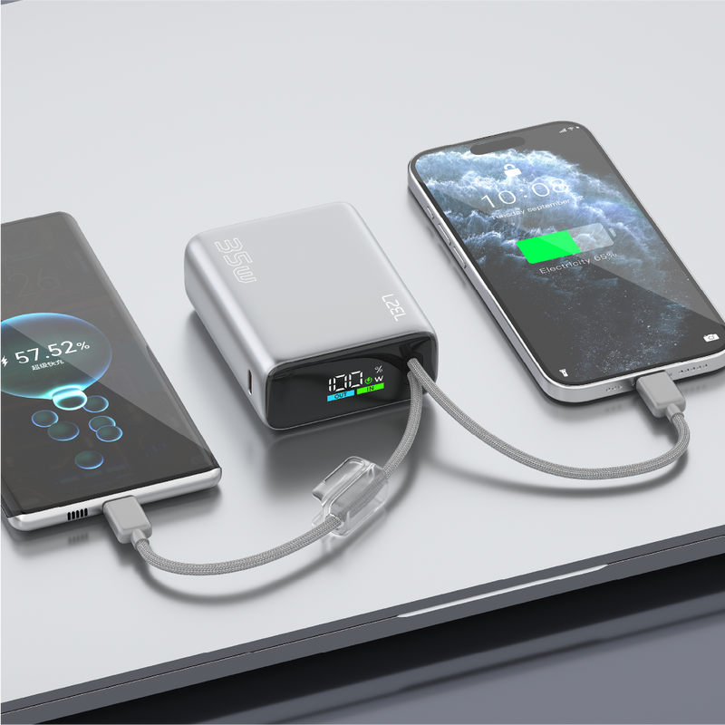 باور بانك من Lzel Neurovolt 10K PD 35W مع كابلات USB-C وLightning