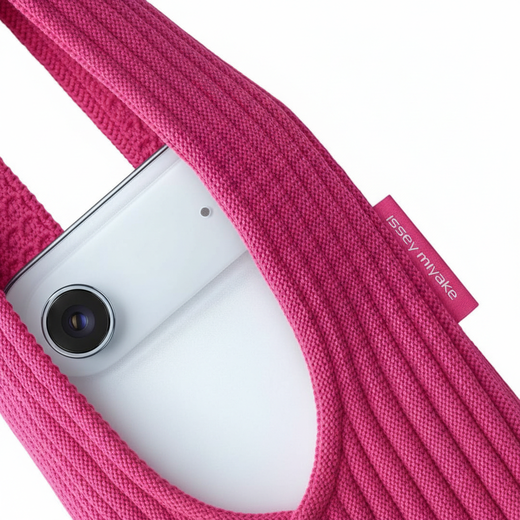 Phone Pocket with Strap – Stretch Knit Wearable iPhone Holder 80 cm | Pink