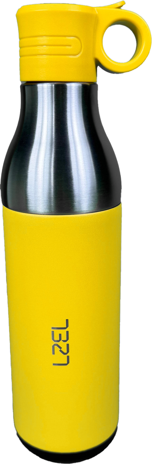 LZEL Natura Elva Vacuum Bottle Dual 400 mL + 400 mL | Yellow Aluminum