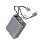LZEL Neurovolt 10K Pd 35W Mini Power Bank Pd3.0 & Qc3.0 | Usb-C Cable & Lightning Cable | Gray