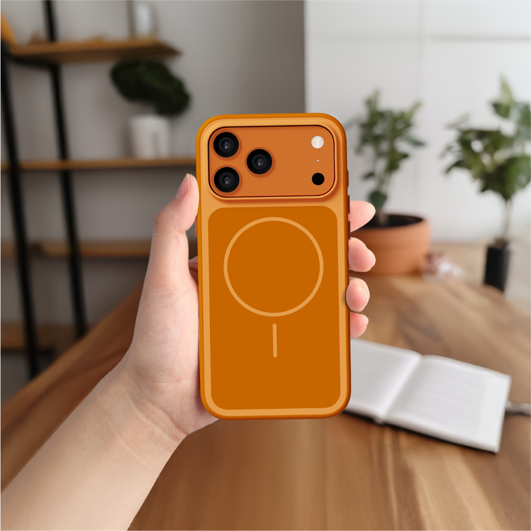 LZEL Regular Magsafe Ring Pattern Case For IPhone  17 Pro Max | Orange