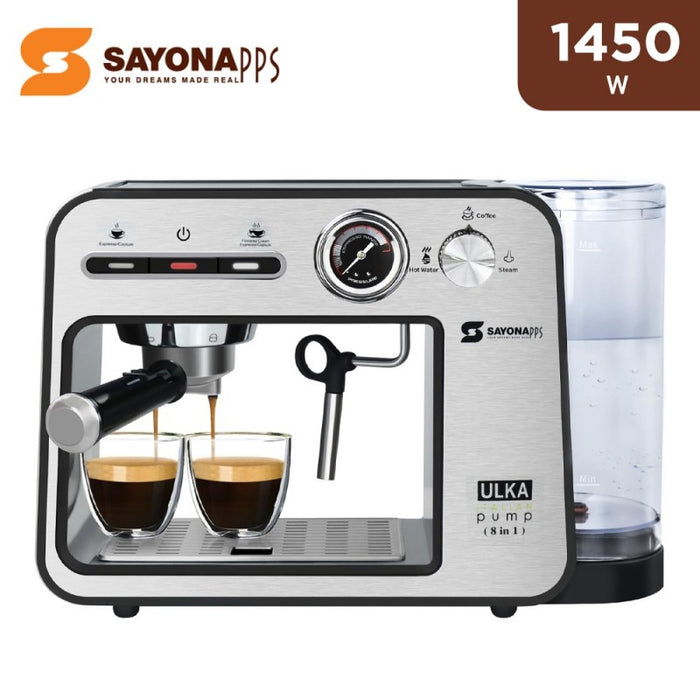 ماكينة قهوة 20 بار مع مضخة رغوة الحليب 1450 واط من Sayona