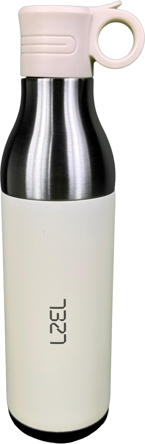 LZEL Natura Elva Vacuum Bottle Dual 400 mL + 400 mL | White Aluminum