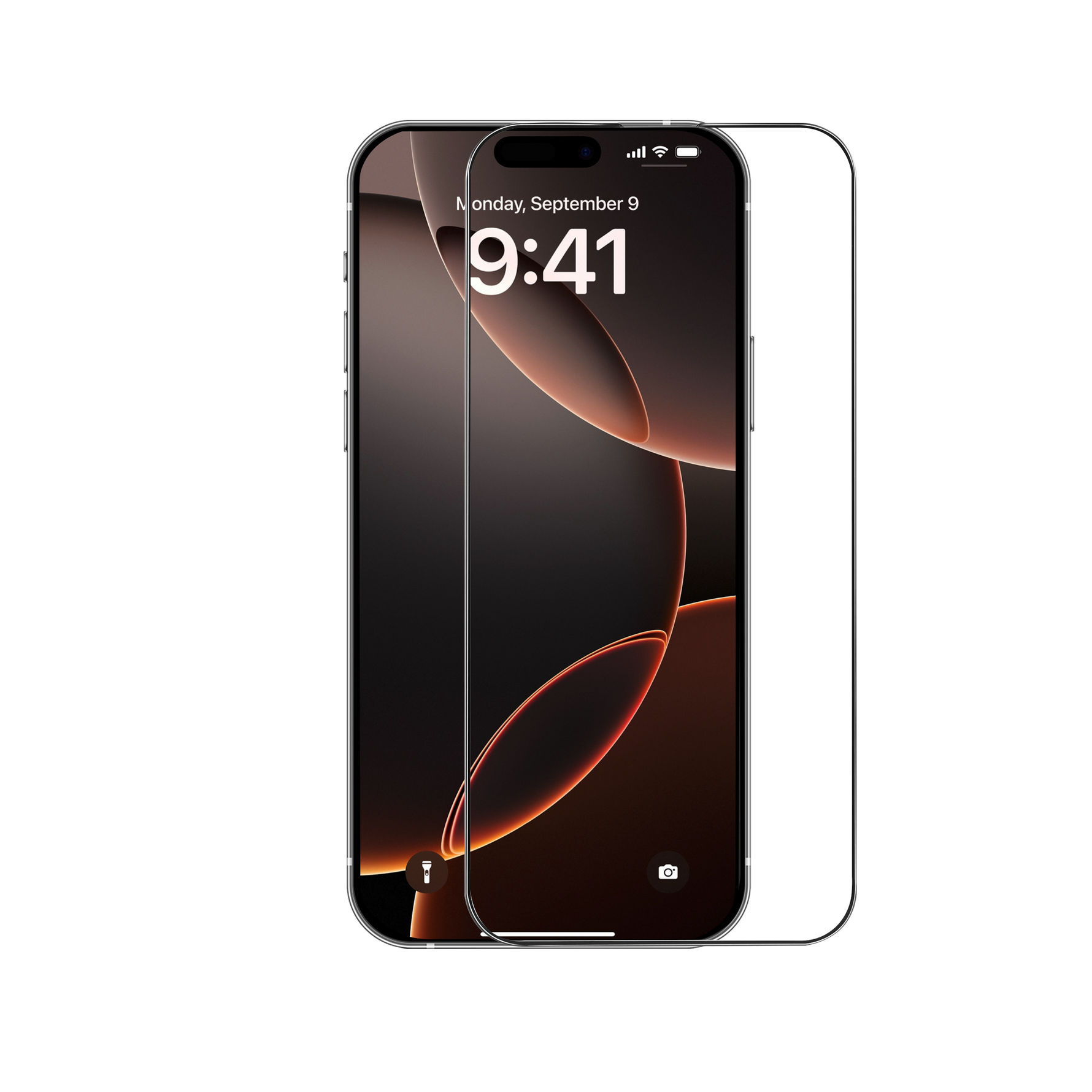 حماية شاشة من أسلي جلوبال لهاتف iPhone 16 Pro من السيراميك 9H شفاف