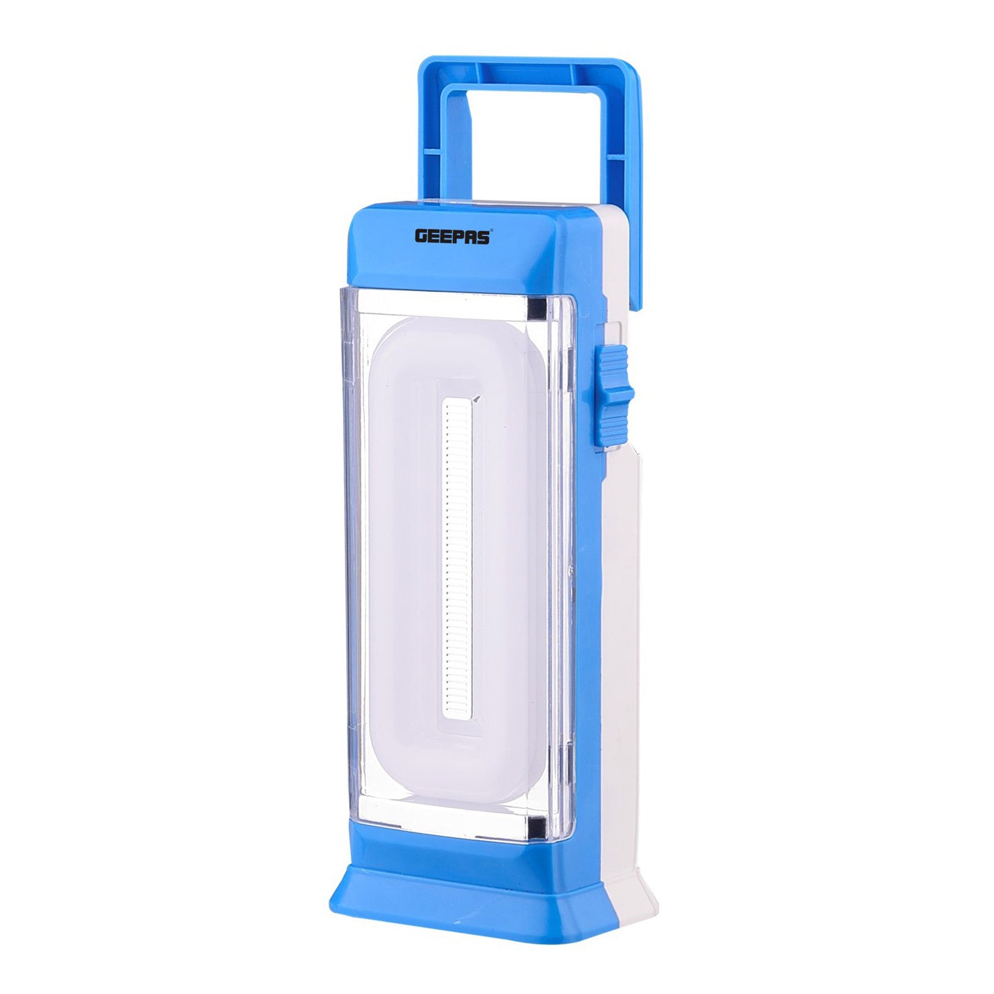 فانوس طوارئ LED قابل للشحن من Geepas | مزود بـ 20 LED من نوع SMD | بطارية 1200 مللي أمبير | وضعيتي سطوع | مقبض محمول ومدة تشغيل 4 ساعات | ضوء مدمج للاستخدام المنزلي والطوارئ