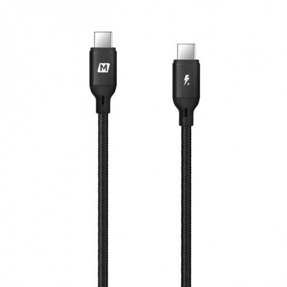 Go Link كيبل من موماكس USB-C إلى USB-C بقوة 100 واط  توصيل طاقة 3.0 بتقنية الشحن السريع نايلون مضفر  1.2 متر | أسود
