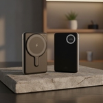 Novus MagPower  بطارية شحن متنقلة محمولة من ليزل PD بسعة 10,000 مللي أمبير بقوة 20 واط متوافق مع  MagSafe مع كيبل USB-C  | أسود