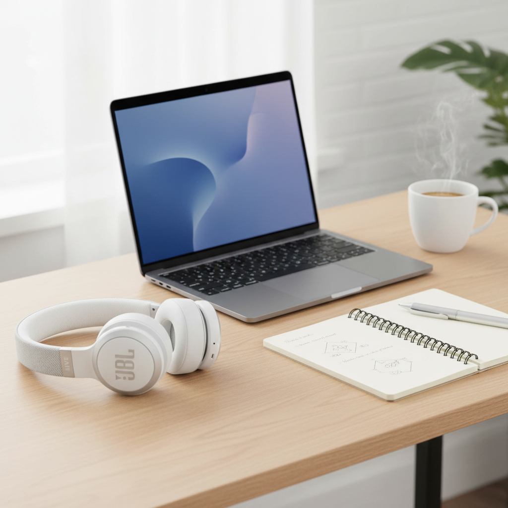 JBL Live 670 Wireless Over Ear Noise Cancelling Headphones | White