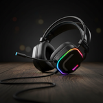 سماعة ألعاب Colusi CLS-200 سماعة رأس سلكية ميكروفون عازل للضوضاء، صوت محيطي ضوء RGB| أسود