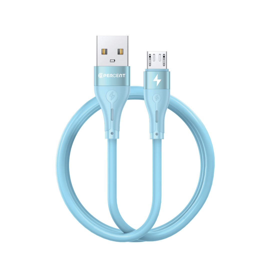 90 Percent Voltline 90 Series USB-A to Micro Silicone Cable 1M | Blue