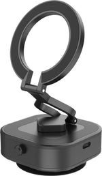 Lzel Magnavas Mount Vacuum Suction Cup Phone Holder 360 Rotation Robust Magnetic Grip | Black