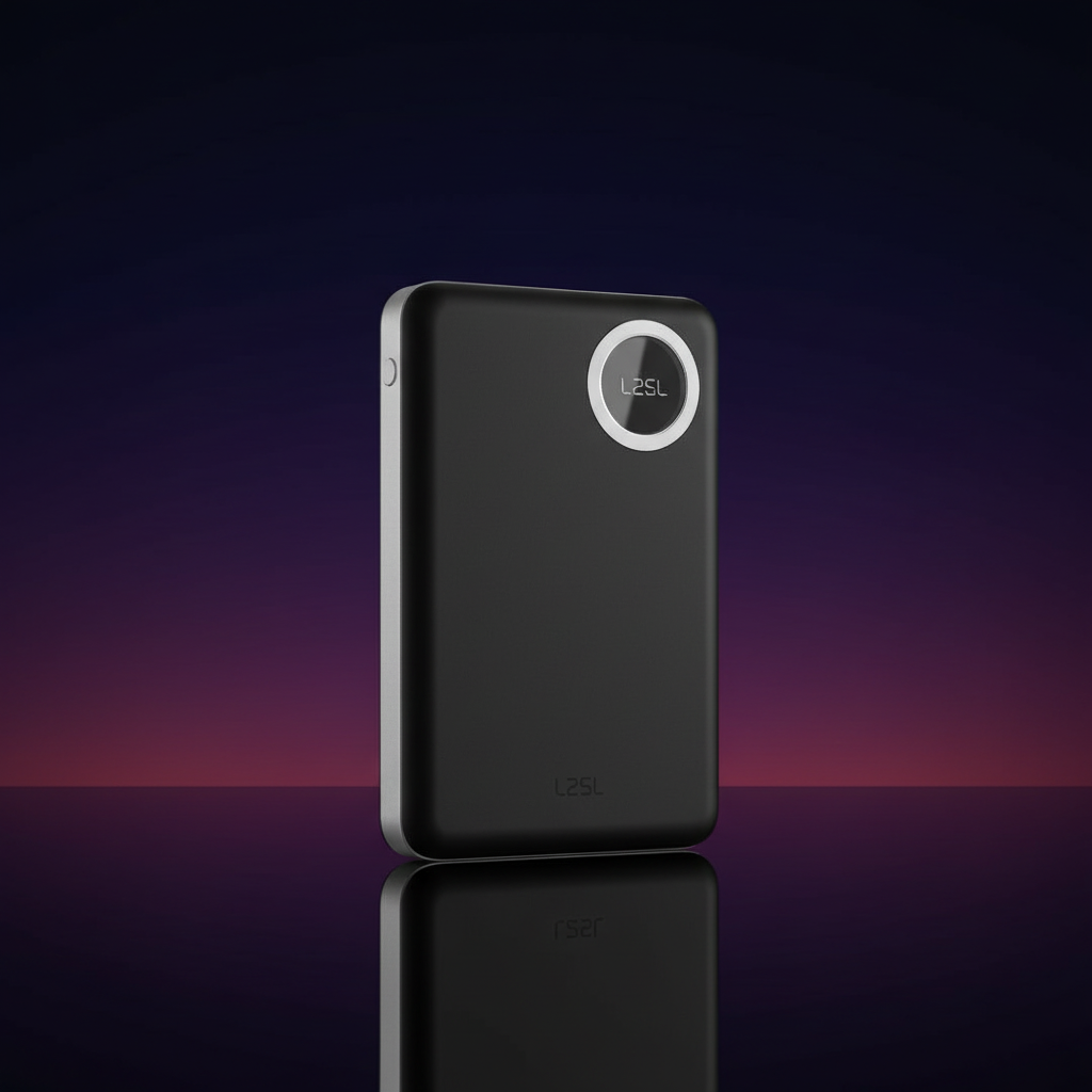 Novus MagPower  بطارية شحن متنقلة محمولة من ليزل PD بسعة 10,000 مللي أمبير بقوة 20 واط متوافق مع  MagSafe مع كيبل USB-C  | أسود