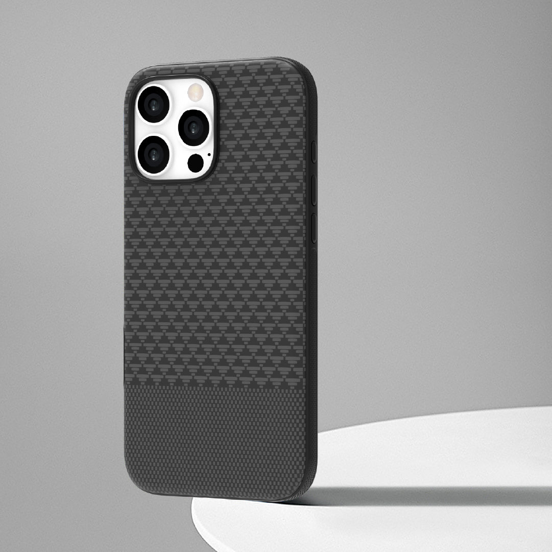 LZEL MagCarbon Splice Case for iPhone 16 Pro | Black Carbon