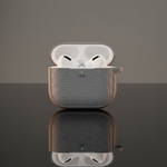 LZEL Airpods 4 Aurum Guard Premium TPU Leather Case | Gray