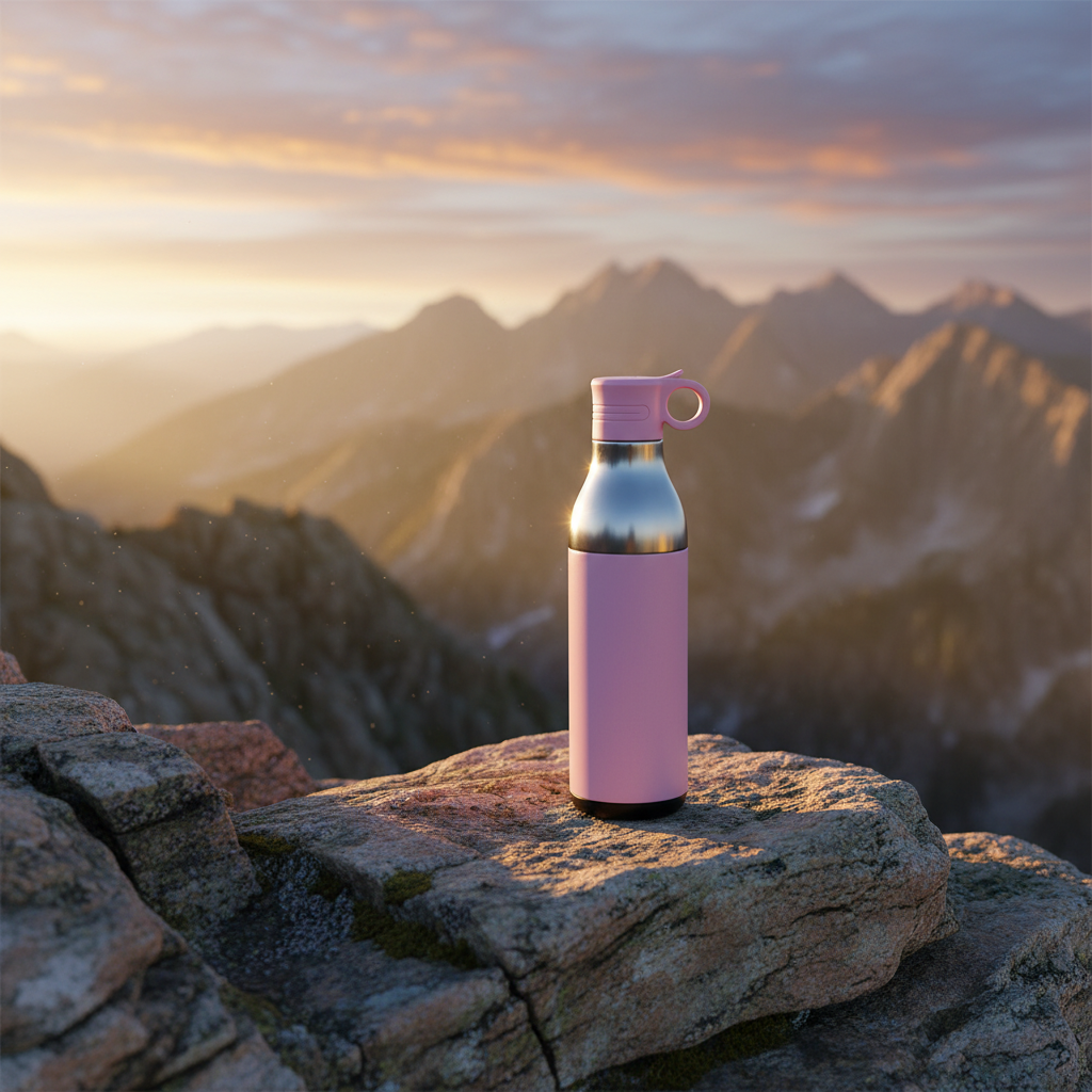 LZEL Natura Elva Vacuum Bottle Dual 400 mL + 400 mL | Pink Aluminum