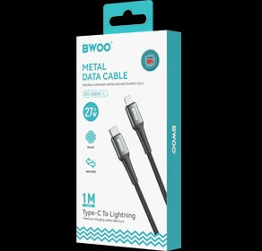 Bwoo USB-C to Lightning Fast Charging Cable PD 27W Nylon 1M