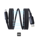 كيبل Baseus PicoGo مغناطيسي من السيليكون السائل USB-C إلى USB-C بقوة 240 واط بطول 1 متر | أسود 