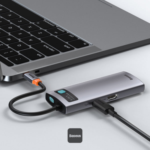 Baseus Metal Gleam II 6-in-1 USB HUB | Space Grey