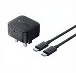 شاحن Baseus Palm سريع 1C بقوة 30 واط | أسود (مع كابل Baseus USB-C إلى USB-C بقوة 60 واط)