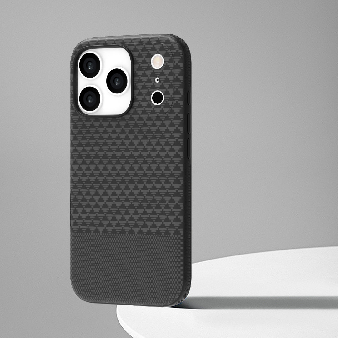 LZEL MagCarbon Splice Case for iPhone 17 Pro | Black Carbon