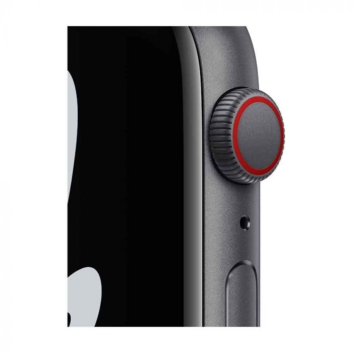 ساعة آبل واتش نايكي سيريس 6 - GPS + Cellular - مقاس 44 ملم - بهيكل من الألومنيوم بلون Space Gray مع سوار نايكي الرياضي بلون Anthracite/أسود - مقاس عادي (Regular)