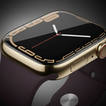 ساعة Apple Watch Series 7 (GPS + Cellular) مقاس 45 مم – هيكل ستانلس ستيل ذهبي مع سوار رياضي Dark Cherry