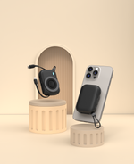 بطارية متنقلة من ليزل مغناطيسي بسعة 10,000 مللي أمبير مع شحن PD عبر USB-C وكابل مدمج | أسود