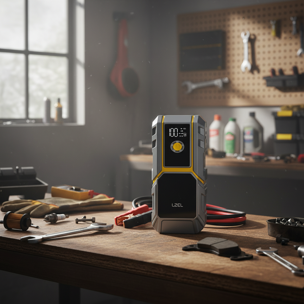 LZEL EnergizeIgnite - 12,000mAh Car Jump Starter with LED Flashlight | Gray/Yellow