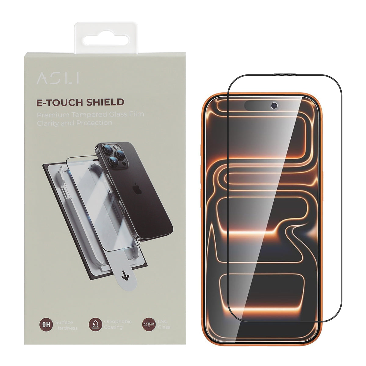 Asli Global E-Touch Shield Premium Glass With Applicator for iPhone 17 Pro Max | Clear