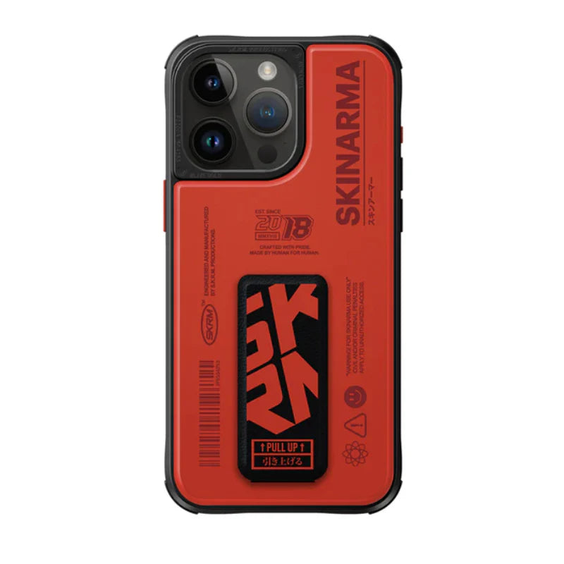 SkinArma iPhone 15 Pro Spunk MagSafe + Grip-Stand Case - Orange