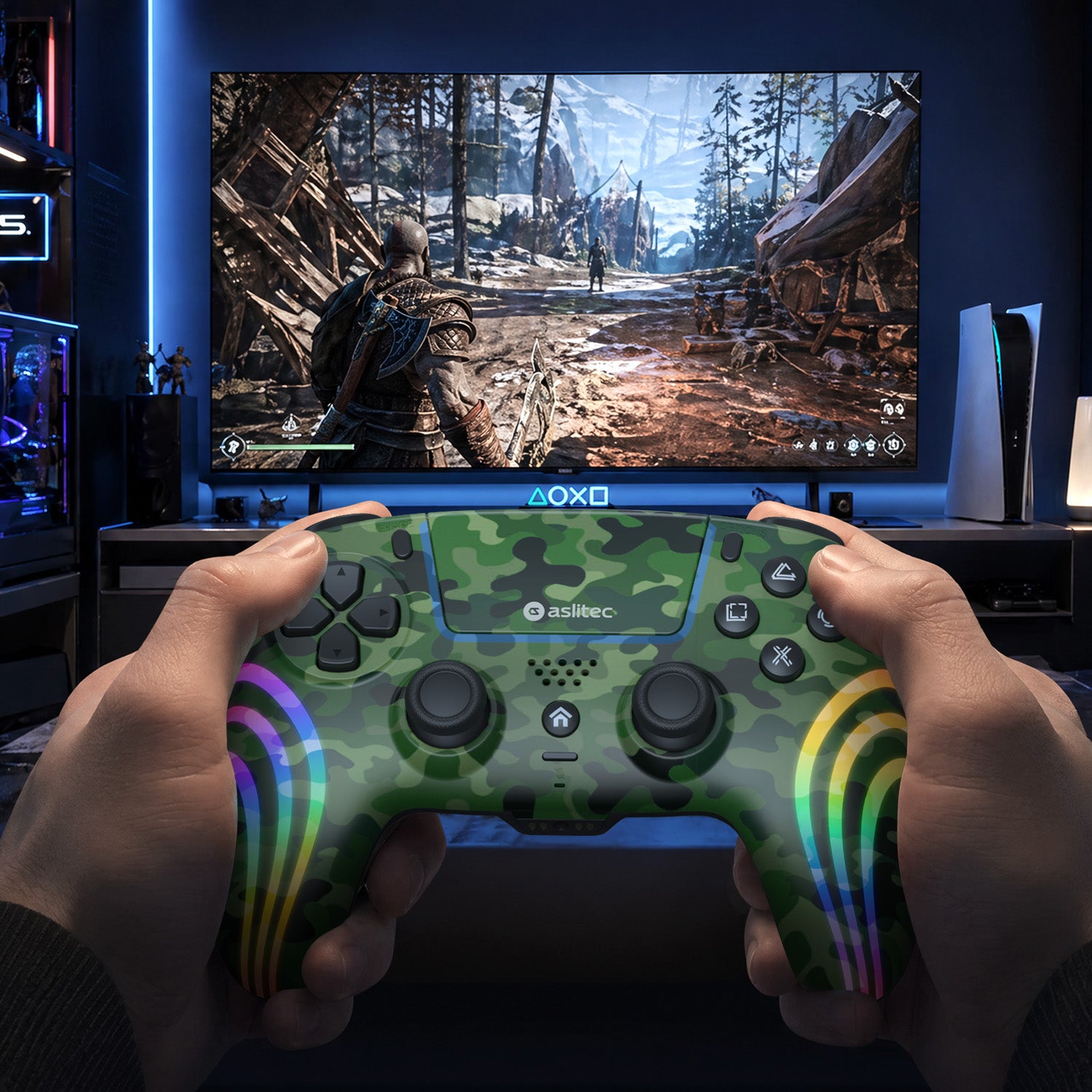 aslitec Wireless RGB Controller Applicable PS5/PC Console