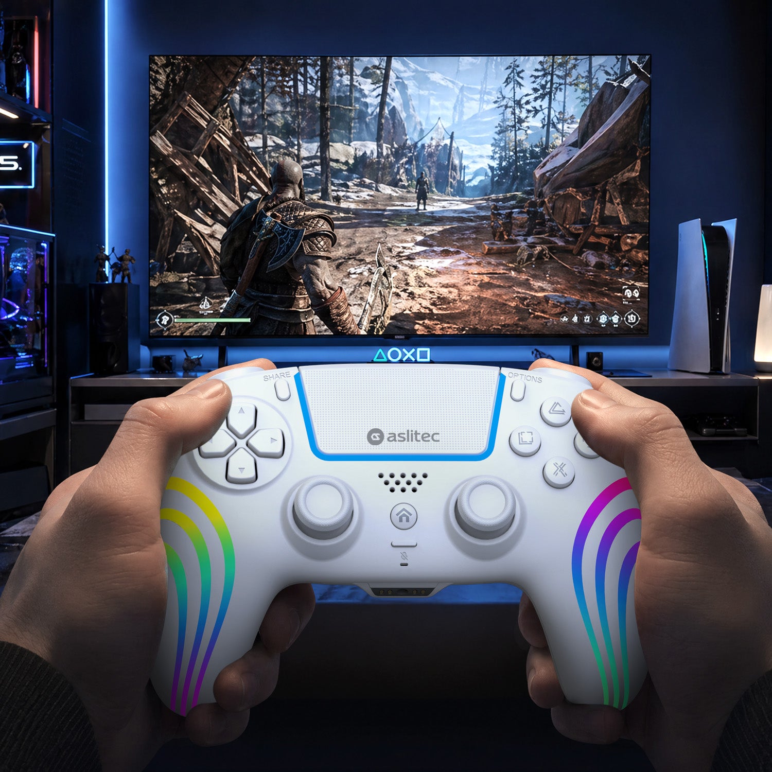 aslitec Wireless RGB Controller Applicable PS5/PC Console