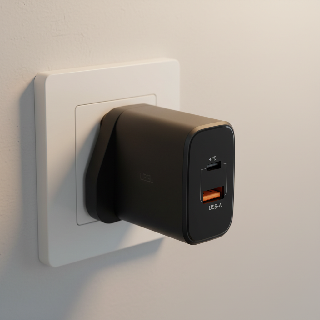 LZEL VoltixCharge 35W Dual Port USB-A USB-C GaN Wall Charger | Black