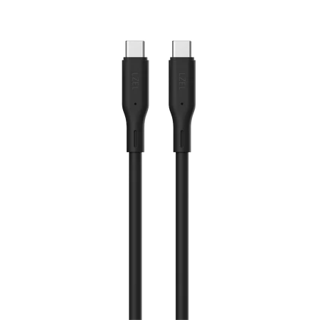 كيبل من Lzel نوع USB-C إلى USB-C 2.0، نقل بيانات بسرعة 480Mbps، طاقة 48V 5A، PD بقوة 240W، غلاف سيليكون سائل ناعم، هيكل TPE، طول 1 متر | بنفسجي