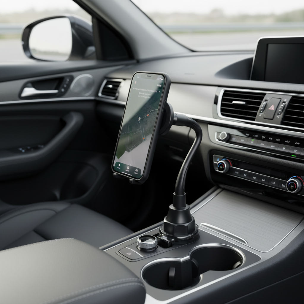 LZEL MagMount Go Magnetic Cup Holder Phone Mount | Black