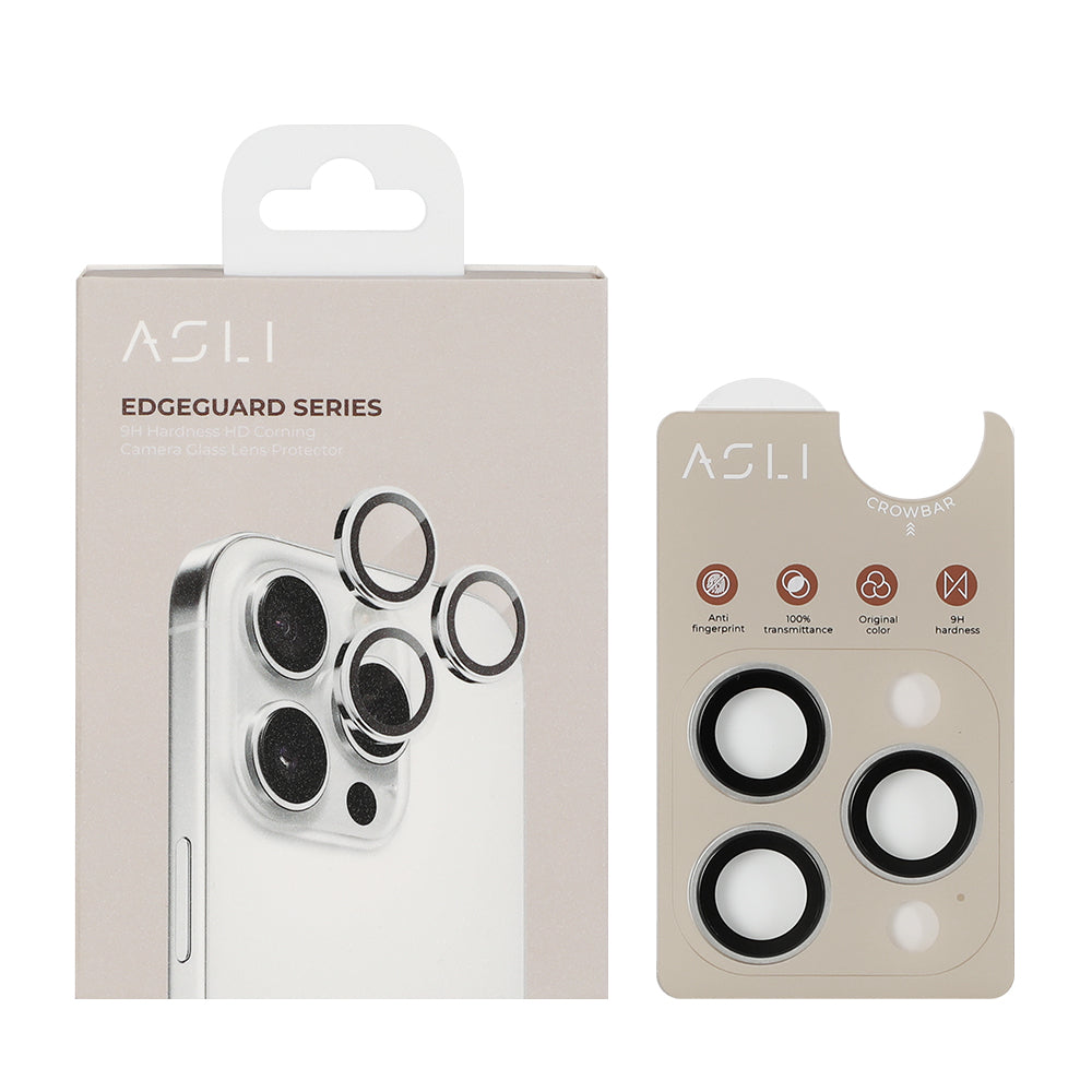 حماية عدسة كاميرا من Asli Edgeguard Series بزجاج كورنينج 9H لهواتف iPhone 15 Pro / 15 Pro Max 