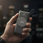 محطة الطاقة المحمولة من أسلي جلوبال 10000 مللي أمبير  × 8 تدعم الشحن اللاسلكي|أسود