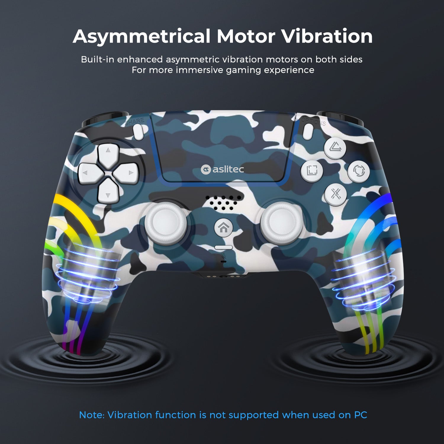 aslitec Wireless RGB Controller Applicable PS5/PC Console