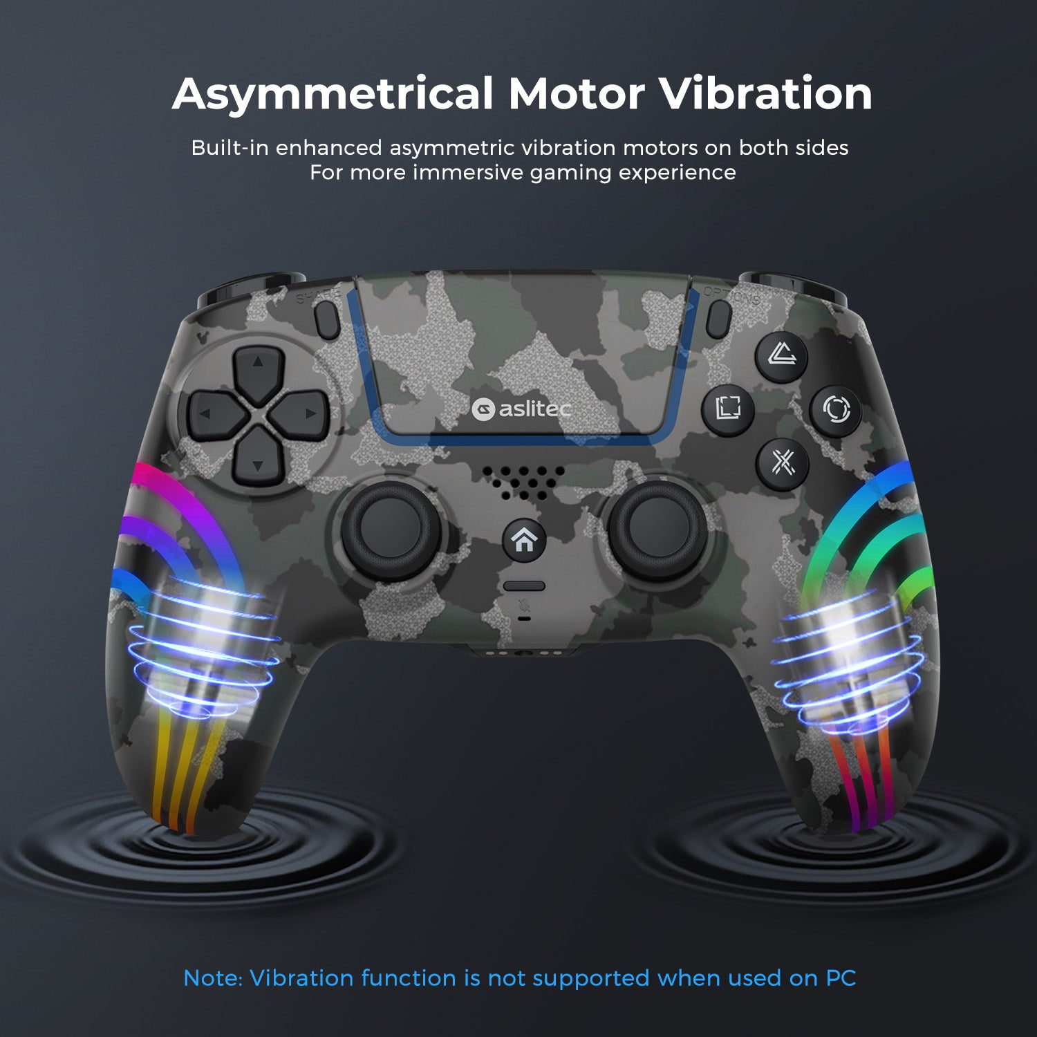 aslitec Wireless RGB Controller Applicable PS5/PC Console
