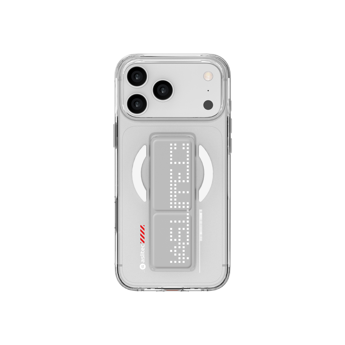 aslitec Magstand Crystal Clear Magsafe With Leather  Kickstand Cas For iPhone 18 Pro