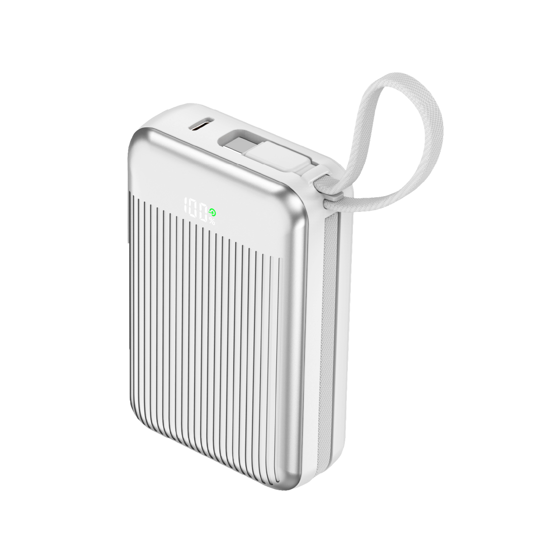 90 Percent Primvolt Sync 22.5W 20000mAh Power Bank | Dual Built-In USB-C & Lightning Cables | PD & QC 3.0