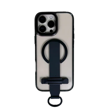 LZEL iPhone 16 Pro Max Primemag Grip Anti-drop Case With Metal Ring And Silicone Band