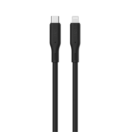 كيبل من Lzel معتمد USB-C إلى Lightning ، نقل بيانات بسرعة 480Mbps، طاقة 20V 3A، PD بقوة 60W، غلاف سيليكون سائل ناعم، هيكل TPE، طول 1 متر 
