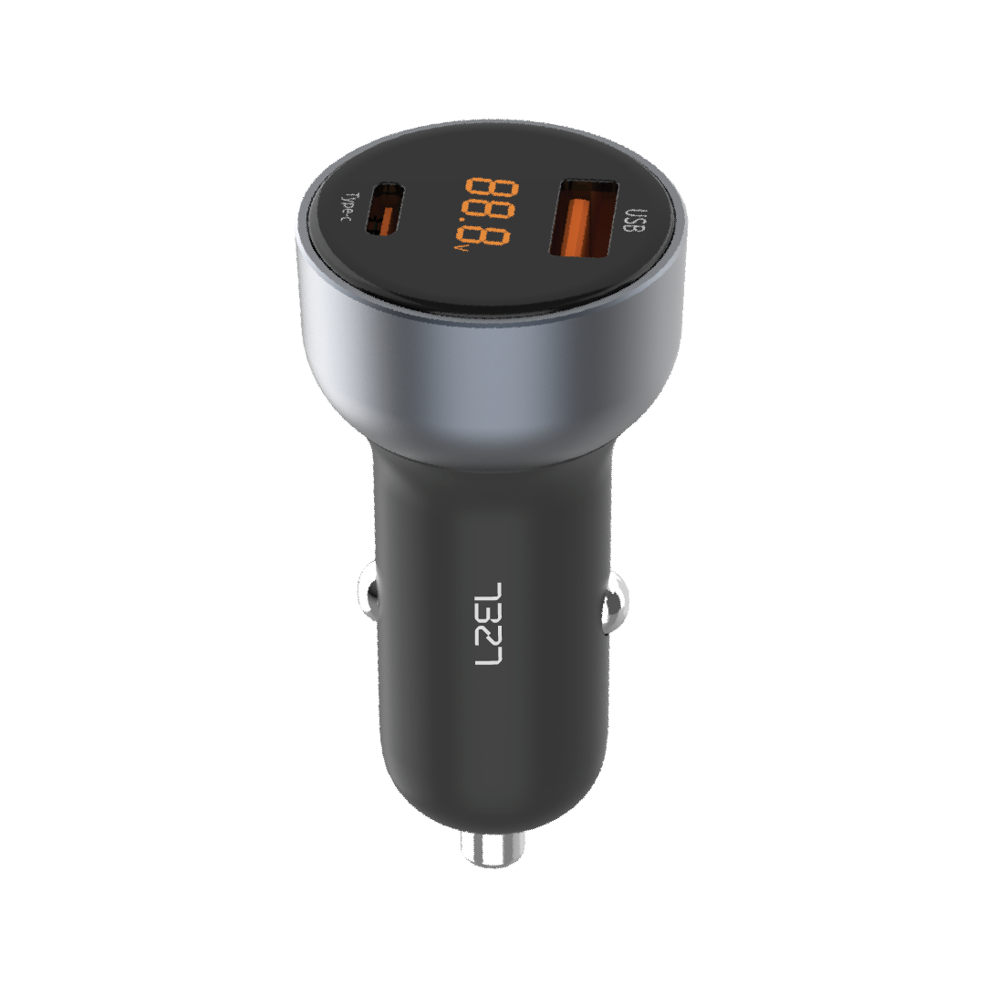 LZEL PulseCharge Elite 60W Dual-Port Car Charger – USB-C PD & PPS + USB-A